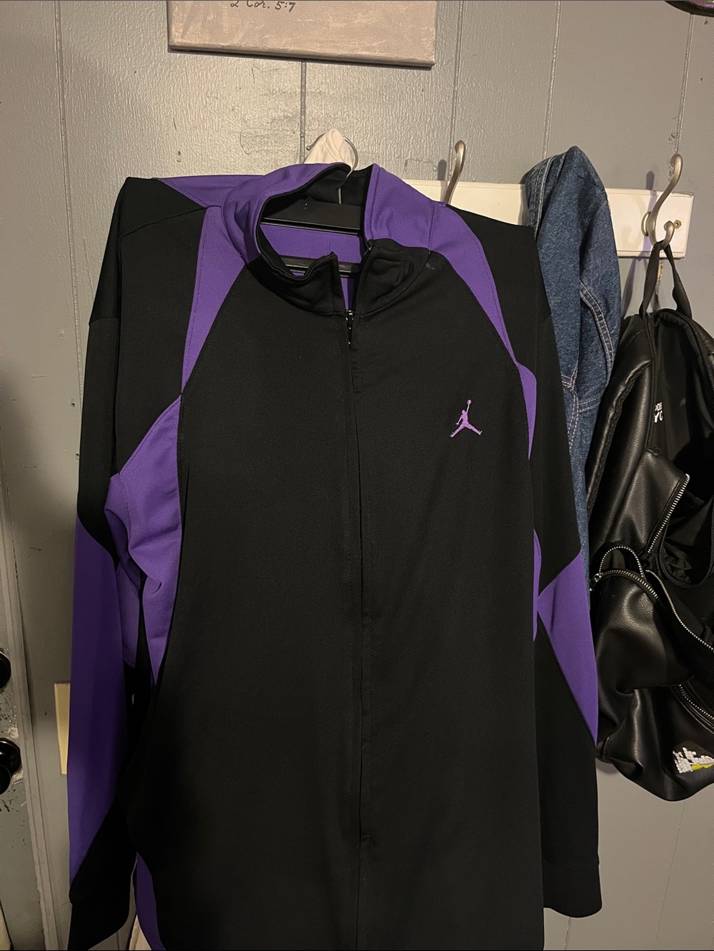 Jordan Black & Purple Full-Zip Utility Jacket